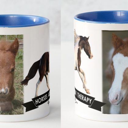 Mug Blue 'Horses are my Therapy'